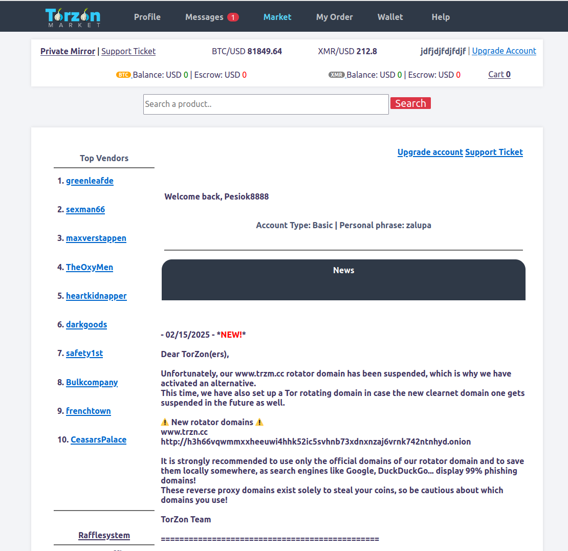 Marketplace Homepage